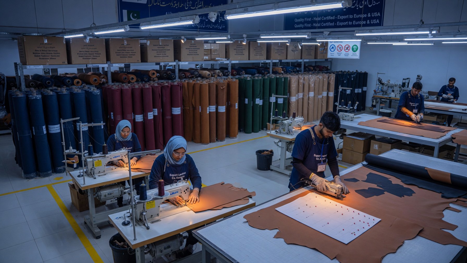 Sialkot Leather factory floor